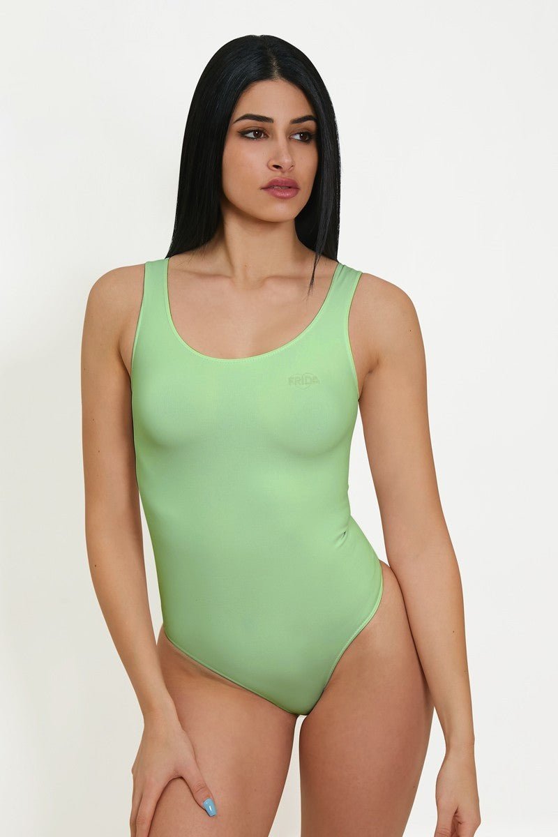 Body sportivo con tecnologia FIR modello a Brasiliana Frida Fashion Verde Pastel - FGM04 - OFFERTE SPECIALI - fgm04