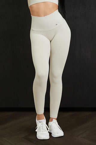 Leggings sportivi con tecnologia FIR push up con arricciatura CALIPSO Latte Costine - FGM04 - LEGGINGS ANTICELLULITE - fgm04