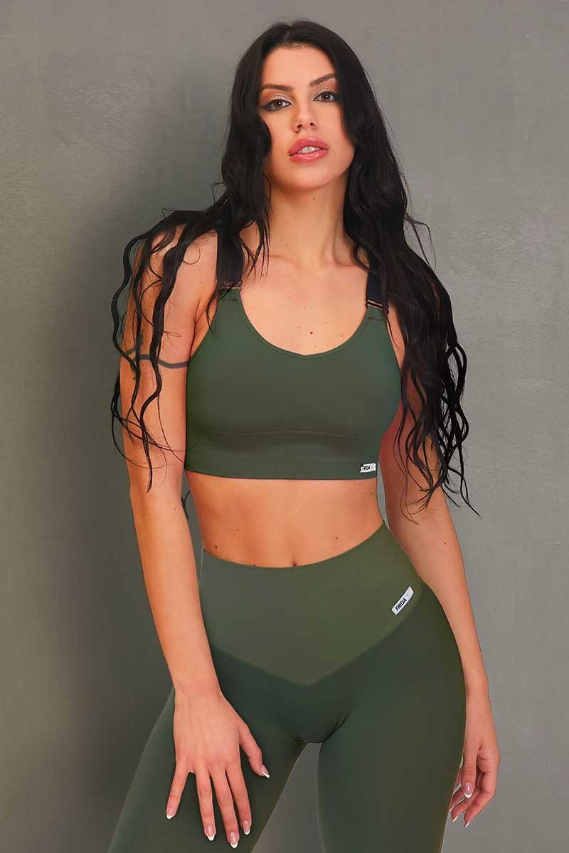 Top sportivo con spalline larghe Denise Verde - FGM04 - Maglie e Top - fgm04