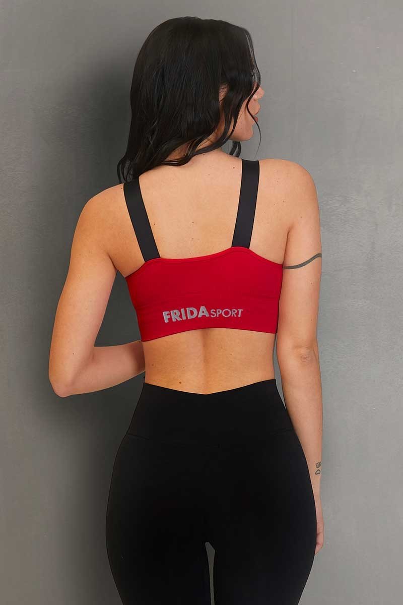 Top sportivo con spalline larghe Denise Rosso Lampone - FGM04 - Maglie e Top - fgm04