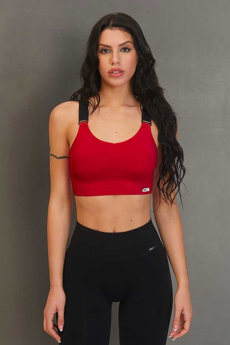 Top sportivo con spalline larghe Denise Rosso Lampone - FGM04 - Maglie e Top - fgm04