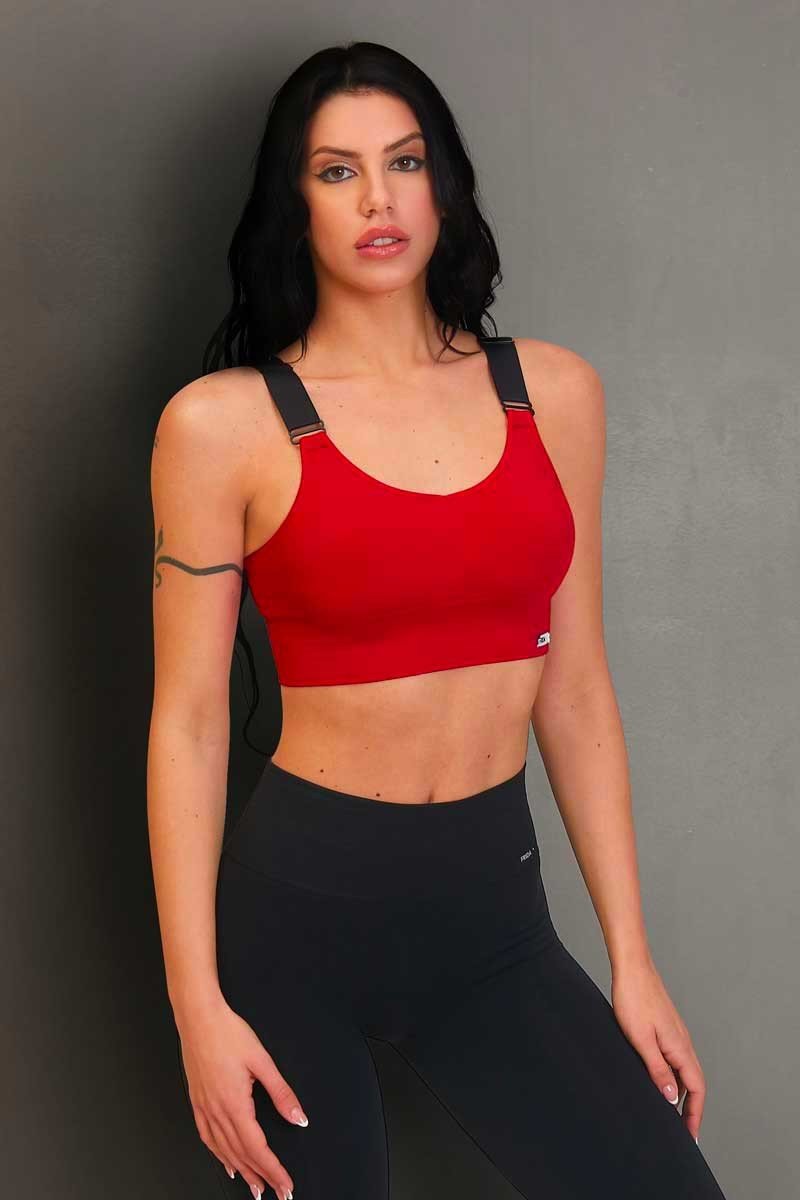 Top sportivo con spalline larghe Denise Rosso Lampone - FGM04 - Maglie e Top - fgm04