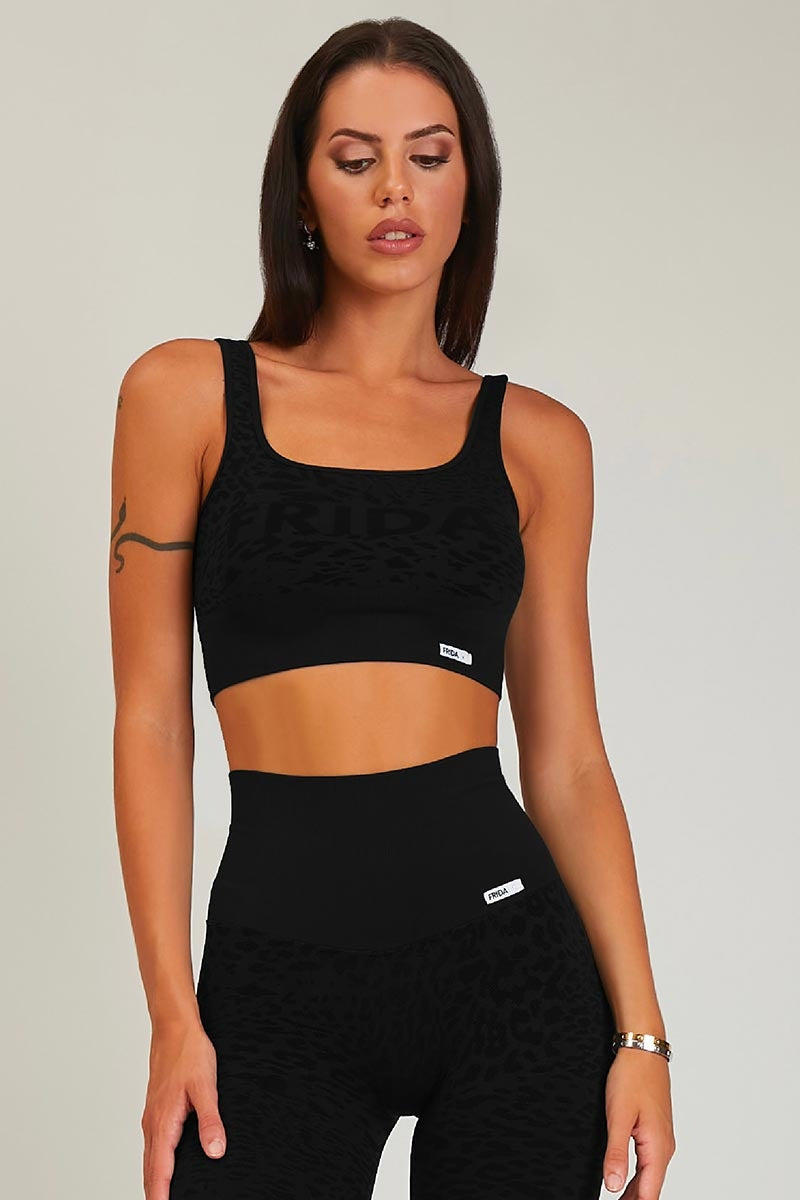 Top Jungle Leopardo Nero Taglia Unica - FGM04 - P715
