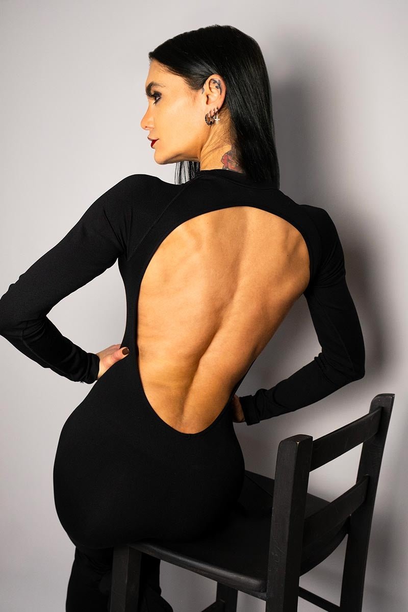 Tuta sportiva con tecnologia FIR Jumpsuit a Zampa - Tormalina Nera - FGM04 - ABBIGLIAMENTO - fgm04