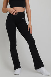 Leggings a zampa di elefante nero - FGM04 - P819